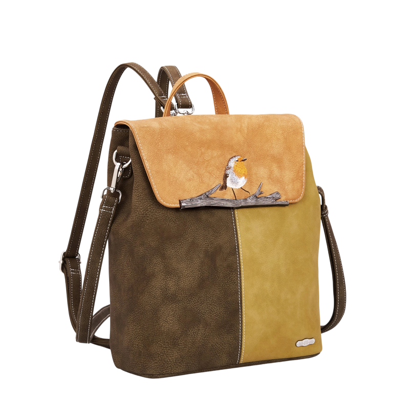 HI-DI-HI HAND/ SCHOUDER/ RUGZAK TIMBER BRUIN/ BEIGE, PIMPELMEES