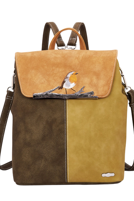 HI-DI-HI HAND/ SCHOUDER/ RUGZAK TIMBER BRUIN/ BEIGE, PIMPELMEES