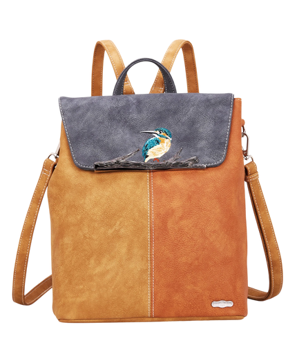 HI-DI-HI BOLSO DE MANO/ HOMBRO/ MOCHILA TIMBER OCRE Y COGNAC, HERRERILLO