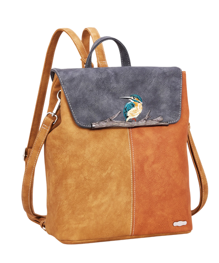 HI-DI-HI BOLSO DE MANO/ HOMBRO/ MOCHILA TIMBER OCRE Y COGNAC, HERRERILLO