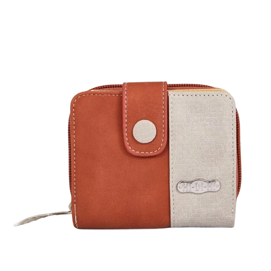 HI-DI-HI PORTEMONEE,  TERRACOTTA EN COGNAC