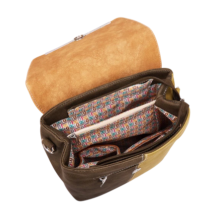 HI-DI-HI HAND/ SCHOUDER/ RUGZAK TIMBER BRUIN/ BEIGE, PIMPELMEES