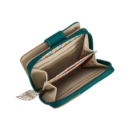 HI-DI-HI PORTEMONEE,  TURQUIOSE EN BEIGE