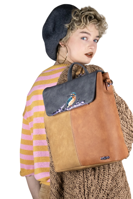 HI-DI-HI HAND/ SCHOUDER/ RUGZAK TIMBER BRUIN/ BEIGE, PIMPELMEES