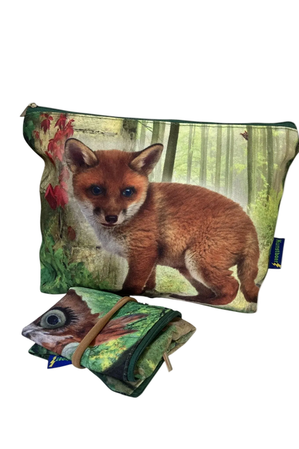 KUNSTBOER FOLDABLE PENCIL BAG FOX & OWL