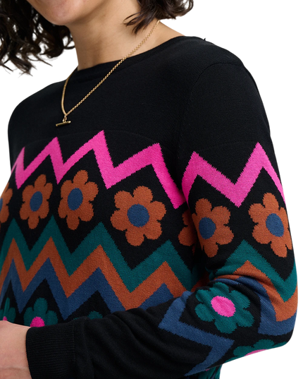 Sugarhill Brighton Rita Jumper, black flower chevron