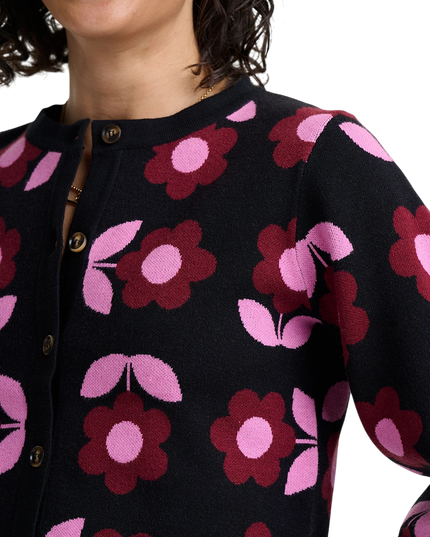 Sugarhill Brighton Venetia Cardigan, black mod daisy