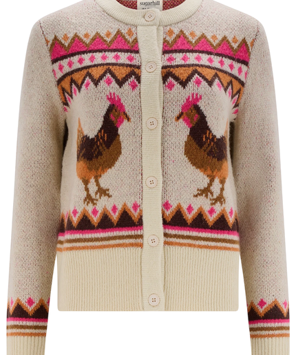 CARDIGAN SUGARHILL BRIGHTON LARISA, POLLI DI CAMPAGNA CREMA