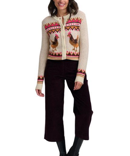 CARDIGAN SUGARHILL BRIGHTON LARISA, POLLI DI CAMPAGNA CREMA