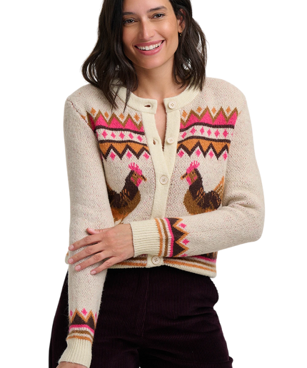 CARDIGAN SUGARHILL BRIGHTON LARISA, POLLI DI CAMPAGNA CREMA