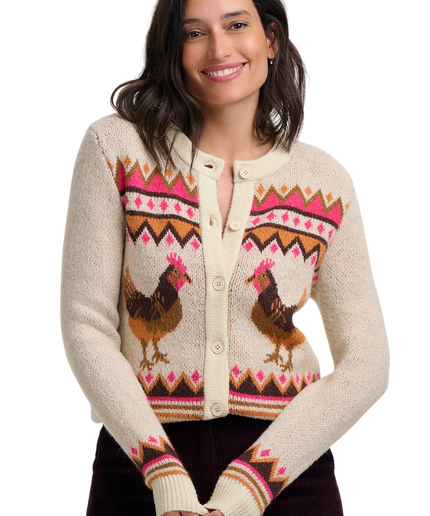 CARDIGAN SUGARHILL BRIGHTON LARISA, POLLI DI CAMPAGNA CREMA