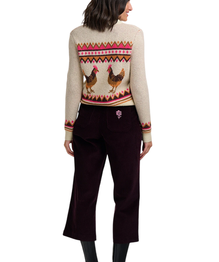 CARDIGAN SUGARHILL BRIGHTON LARISA, POLLI DI CAMPAGNA CREMA