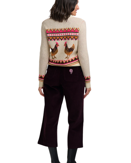 Sugarhill Brighton Larisa Cardigan, cream country chickens