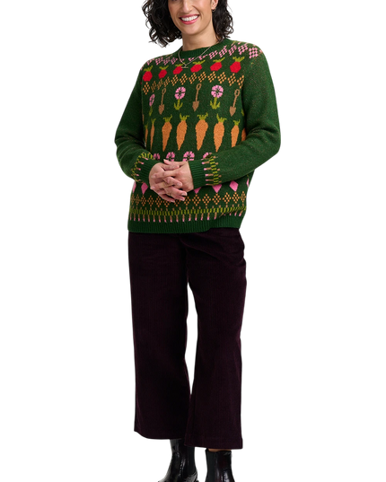 Sugarhill Brighton Laverne jumper, green allotment fairisle
