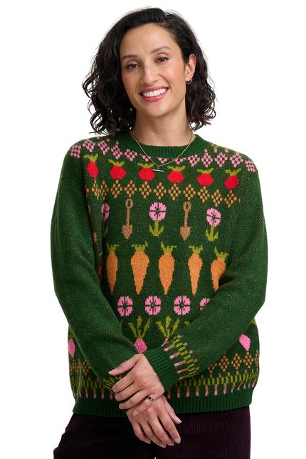 SUGARHILL BRIGHTON LAVERNE JUMPER, GREEN ALLOTMENT FAIRISLE