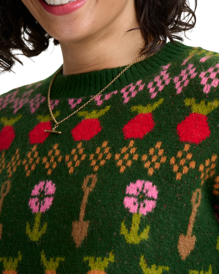 Sugarhill Brighton Laverne jumper, green allotment fairisle
