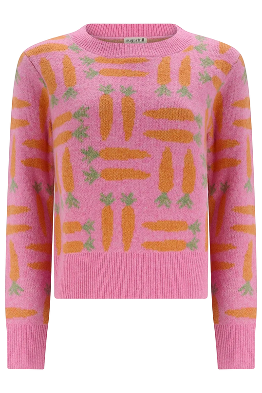 SUGARHILL BRIGHTON SELENA JUMPER, PINK FLUFFY CARROTS