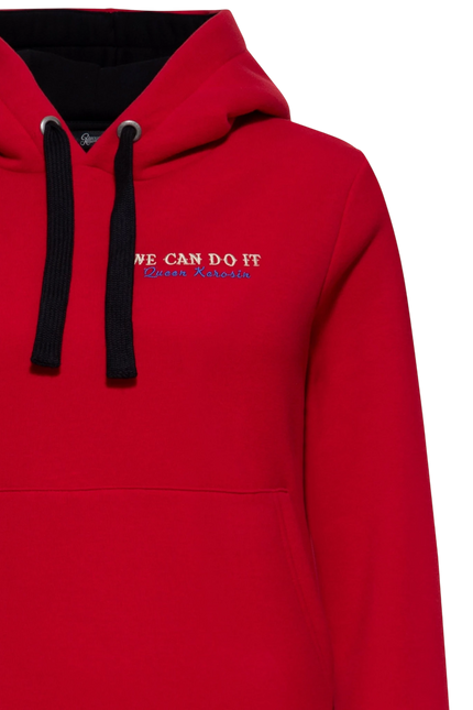 QUEEN KEROSIN DAMES HOODIE WECAN DO IT, RED