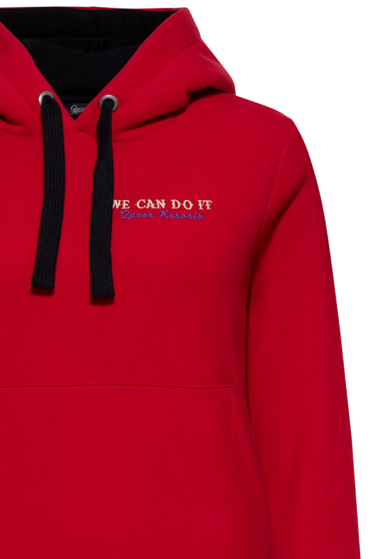 QUEEN KEROSIN DAMES HOODIE WE CAN DO IT, RED