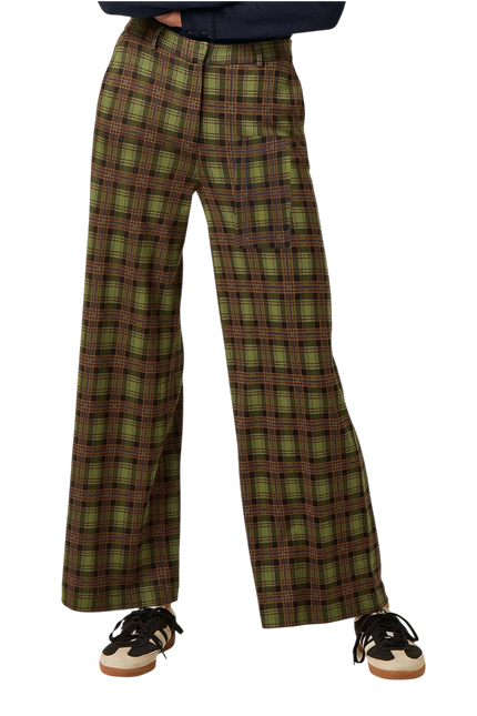 KING LOUIE FEDERICA PANTS TIMBER CHECK, MULTI COLOR