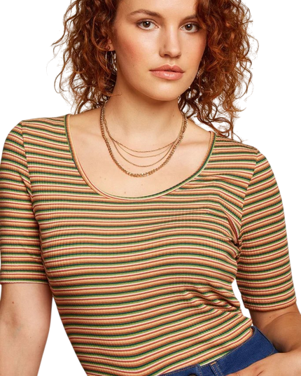 King Louie Carice Top Boxy Stripe Ponderosa Green