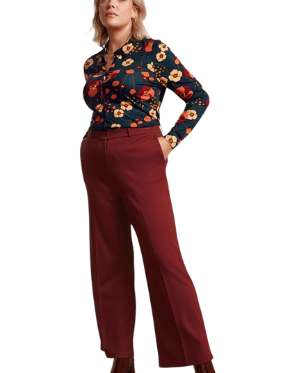 King Louie Federica Pants Milano Uni Beet Red