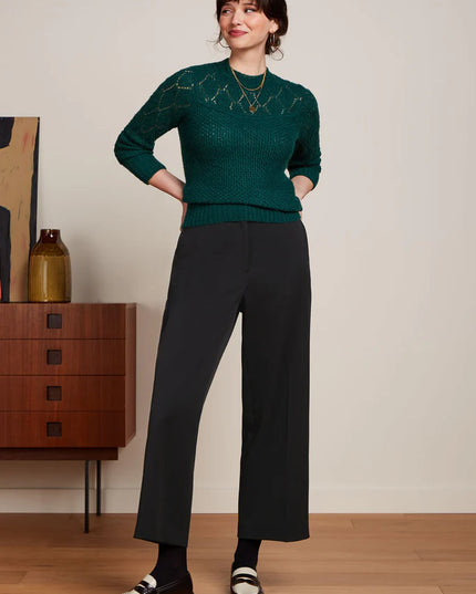 King Louie Jeannie Yoke Sweater Farfalle Pine Green