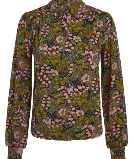 KING LOUIE Carina Blouse Sierra, Bitter Chocolate