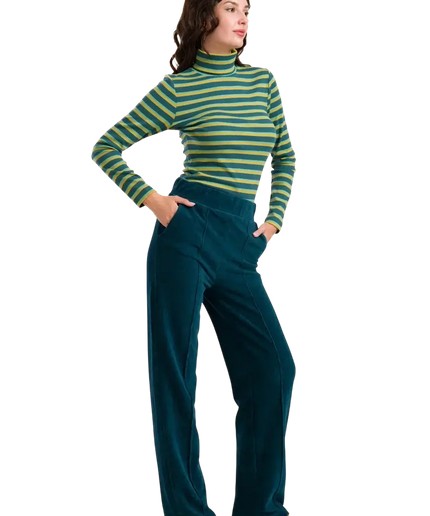 HAILEY TROUSERS RIB VELOUR PETROL