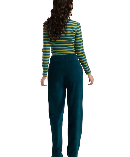 HAILEY TROUSERS RIB VELOUR PETROL