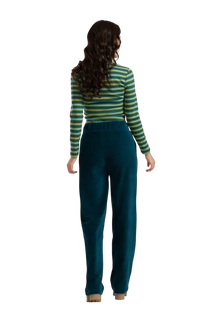 HAILEY TROUSERS RIB VELOUR PETROL