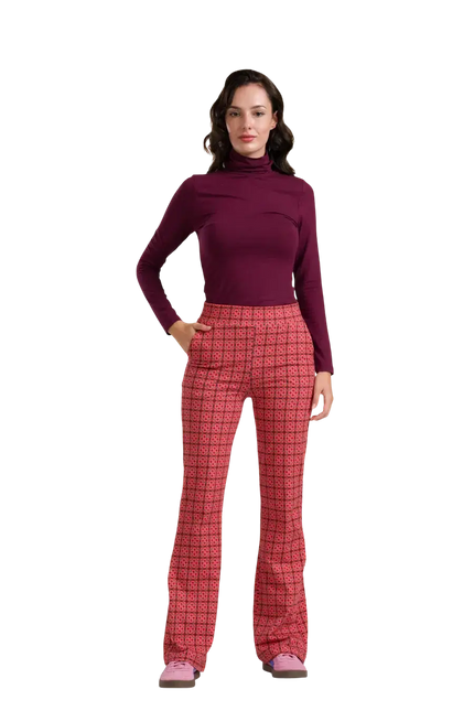 LALAMOUR LIEKE FLARED PANTS GEORGEOUS PORT TILES