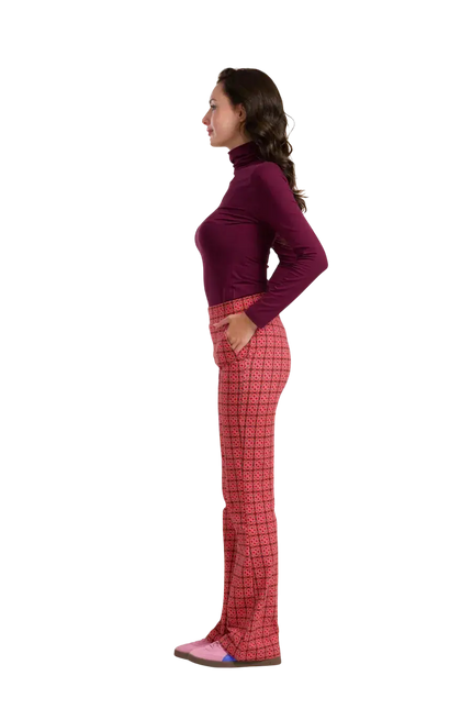 LALAMOUR LIEKE FLARED PANTS GEORGEOUS PORT TILES