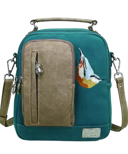 BOLSO HI-DI-HI "LITTLE CLIMBER", PETRÓLEO/BEIGE