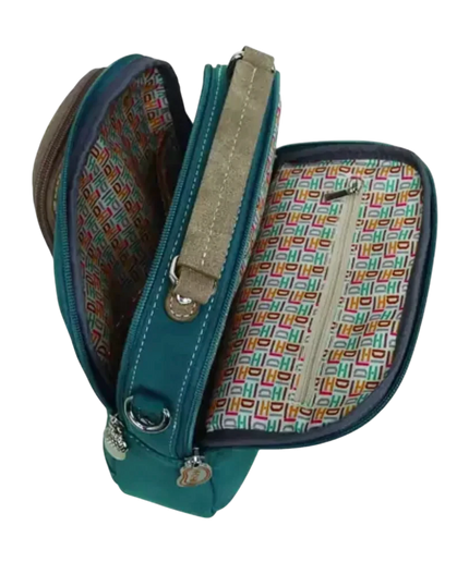 BOLSO HI-DI-HI "LITTLE CLIMBER", PETRÓLEO/BEIGE