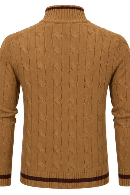 MADCAP ENGLAND GATSBY CABLE KNIT CARDIGAN, FALL LEAF