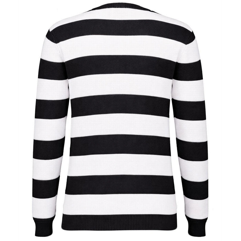 MADCAP ENGLAND JONES WAFFLE BLOCK STRIPE JUMPER, BLACK/CREAM