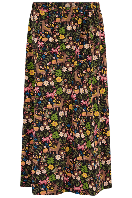 SUGARHILL BRIGHTON JAYDA JERSEY SKIRT, BLACK FOREST FOLKLORE