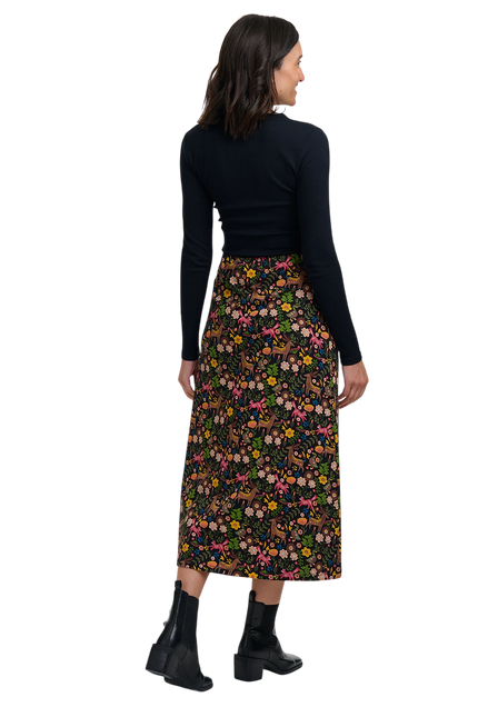 SUGARHILL BRIGHTON JAYDA JERSEY SKIRT, BLACK FOREST FOLKLORE