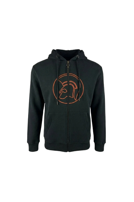 TROJAN OUTLINE LOGO ZIP HOODIE TR/9106, BLACK