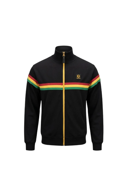 TROJAN RETRO STRIPE TRACK TOP TR/9102, BLACK