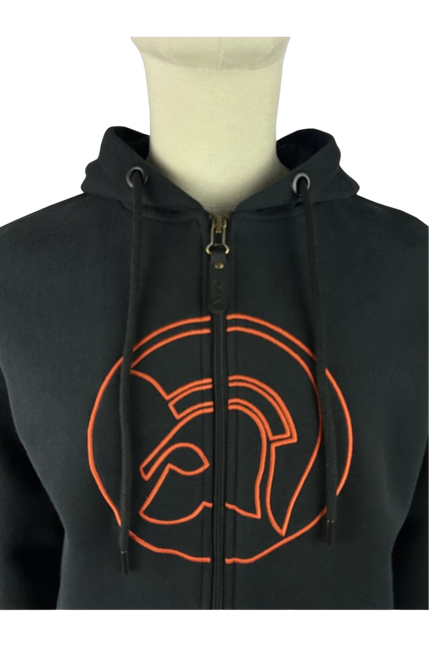 TROJAN OUTLINE LOGO ZIP HOODIE TR/9106, BLACK
