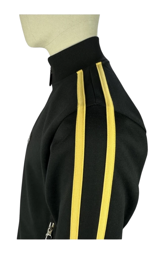 TROJAN TWIN STRIPE CONTRAST ZIP TRACK TOP TR/9100, BLACK