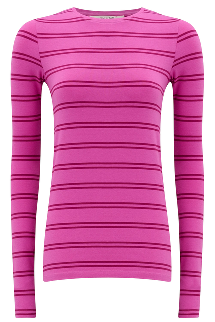 SUGARHILL BRIGHTON TRISTA JERSEY THUMBHOLE TOP, PINK/ DARK MAUVED