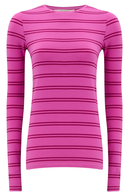 SUGARHILL BRIGHTON TRISTA JERSEY THUMBHOLE TOP, PINK/ DARK MAUVED
