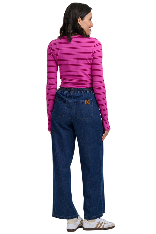 SUGARHILL BRIGHTON TRISTA JERSEY THUMBHOLE TOP, PINK/ DARK MAUVED