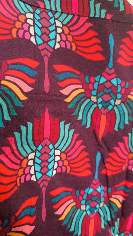 Blondie Top Aubergine – Farverig dame top med print
