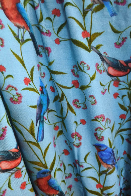 HEART BLUE BELL BLOUSE TPFA3 LIGHT BLUE
