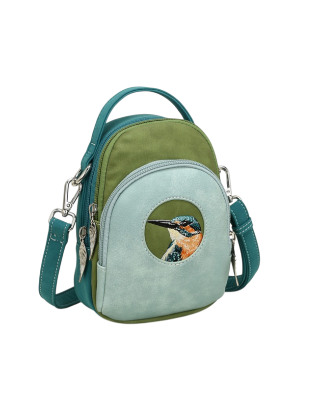 Ditty Hand-/schoudertas/crossbody L. Blue/Green/Petrol Ijsvogel