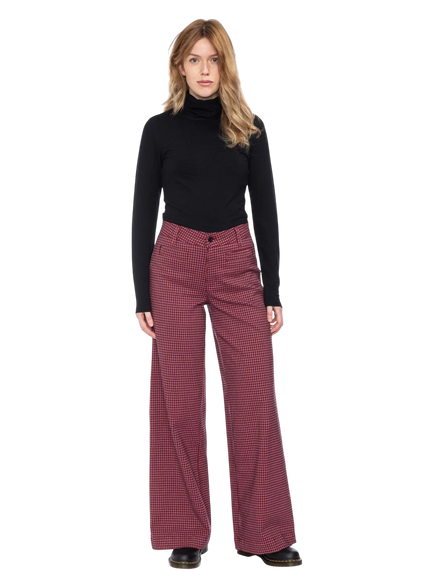 Ruitjesbroek Lacy - red-black-pink